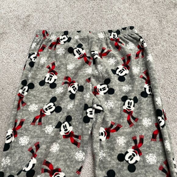 Disney Mickey Mouse Plush Pajama Pants Mens Medium Multi Printed Holiday 32x31 - Picture 9 of 10